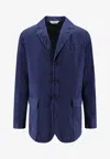 Aspesi Single-breasted Long-sleeved Suit Jacket In Blue