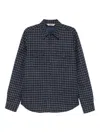 Aspesi Doppia Check-pattern Overshirt In Blue