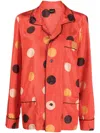 Aspesi Dot-print Silk Shirt In Rot