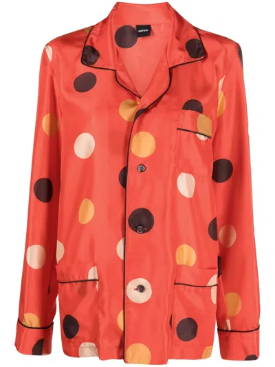 Aspesi Dot-print Silk Shirt In Multi