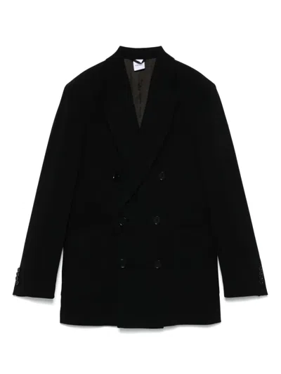 Aspesi Double-breasted Blazer In Black