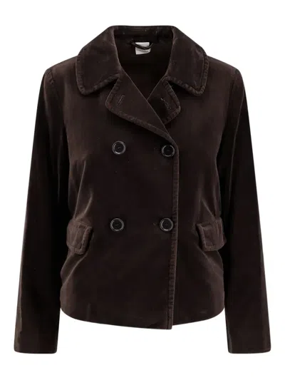 Aspesi Double-breasted Blazer In Burgundy