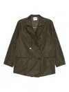 Aspesi Double-breasted Blazer In Green