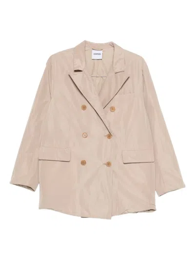 Aspesi Double-breasted Blazer In Neutral
