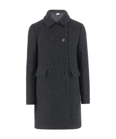 Aspesi Double-breasted Coat In Black