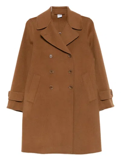 Aspesi Double-breasted Coat In Brown