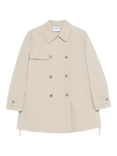 Aspesi Double-breasted Coat In Pink