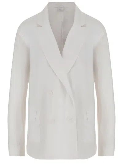 Aspesi Double-breasted Cotton Jacket In White