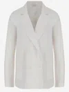 Aspesi Double-breasted Cotton Jacket In White
