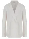 Aspesi Double-breasted Cotton Jacket In White