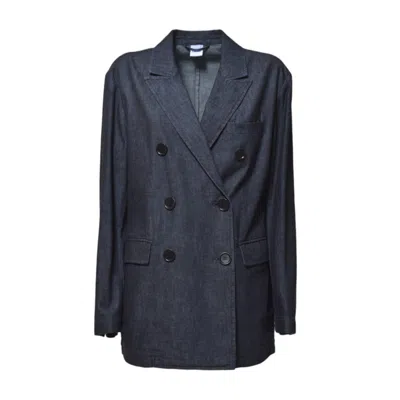 ASPESI ASPESI DOUBLE BREASTED JACKET IN BLUE DENIM