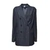 Aspesi Double-breasted Long Sleeved Denim Blazer