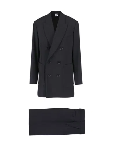 ASPESI DOUBLE-BREASTED SUIT - BLACK