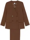Aspesi Double-breasted Suit In Brown