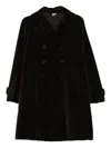 Aspesi Double-breasted Velvet Coat In Brown