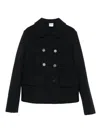 Aspesi Double-breasted Virgin-wool Jacket In Black