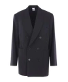 Aspesi Double-breasted Wool Coat In Black