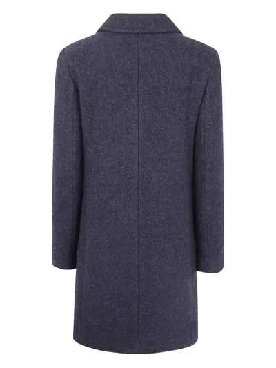 Aspesi Double-breasted Wool Coat In Blue