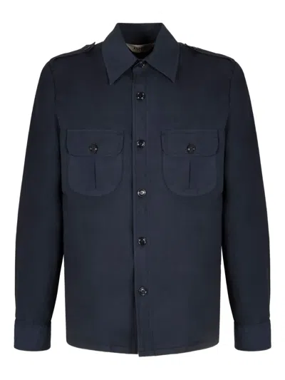 Aspesi Double-flap Pocket Cotton Shirt Jacket In Black