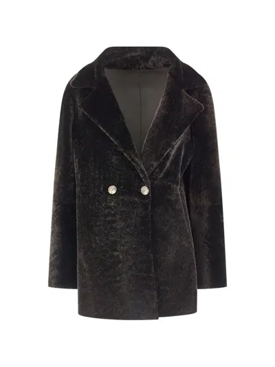 Aspesi Double-breasted Blazer In Brown