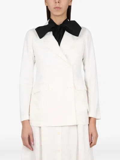 Aspesi Double-breasted Blazer In Neutral