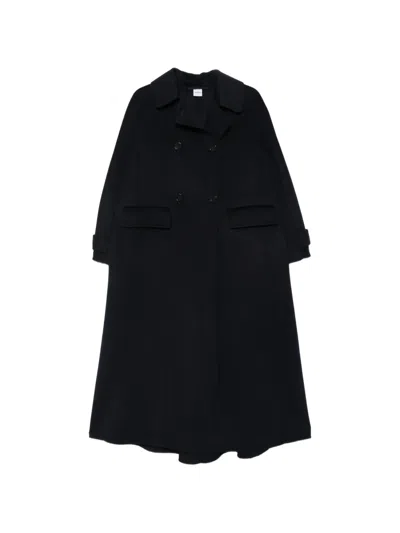 Aspesi Double-breasted Button-up Coat In Black