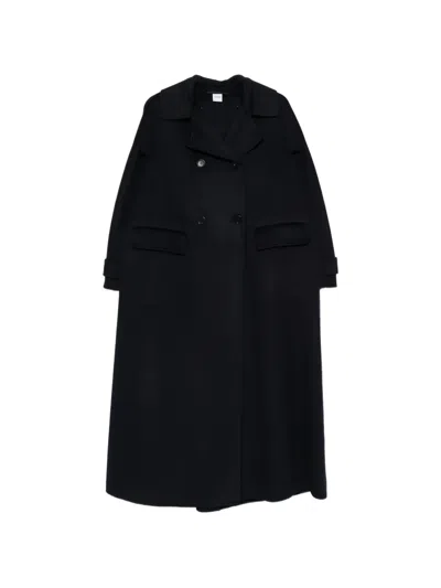 Aspesi Double-breasted Coat In Black