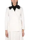 Aspesi Double-breasted Blazer In Ivory