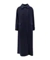 Aspesi Double-breasted Wool Coat In Blue
