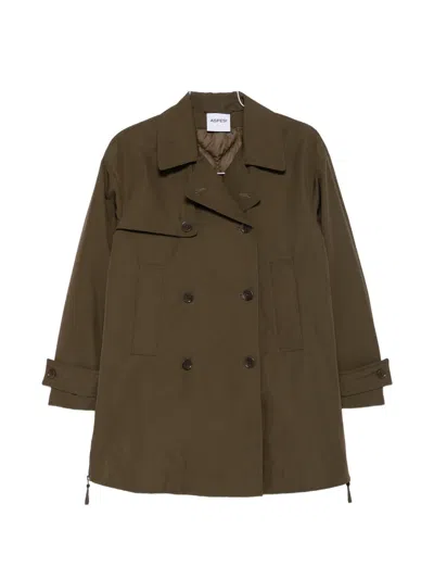 Aspesi Double-breasted Storm-flap Jacket In Brown