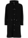 Aspesi Wool Blend Melton Loose Parka In Black