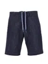 Aspesi Drawstring Denim Shorts In Blue