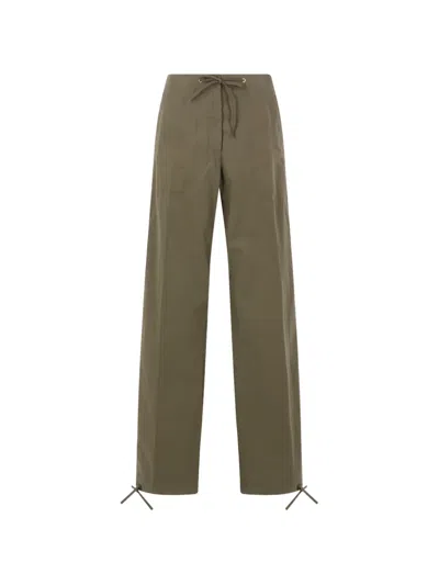 Aspesi Drawstring-fastening Trousers In Green