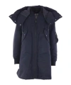 Aspesi Drawstring Hooded Padded Coat In Blue