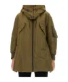 Aspesi Drawstring Hooded Padded Coat In Green