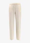 Aspesi Drawstring Linen Pants In Neutral