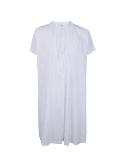 Aspesi Drawstring Shirt Dress In White