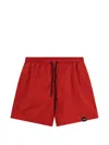 Aspesi Swim Shorts Nylon Silk Back Pocket In Red