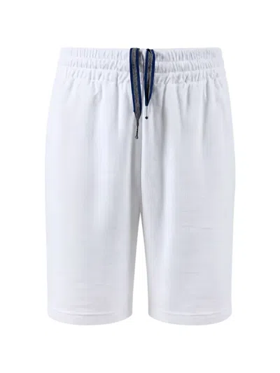 Aspesi White Terry-cloth Waistband Zip-fastening Shorts