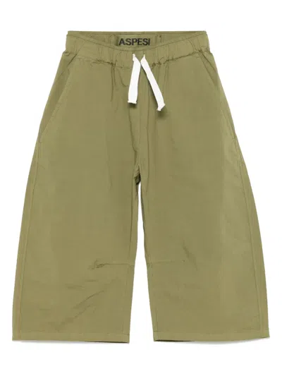 Aspesi Kids' Drawstring Trousers In Green