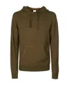 Aspesi Drawstring Wool Hoodie In Green