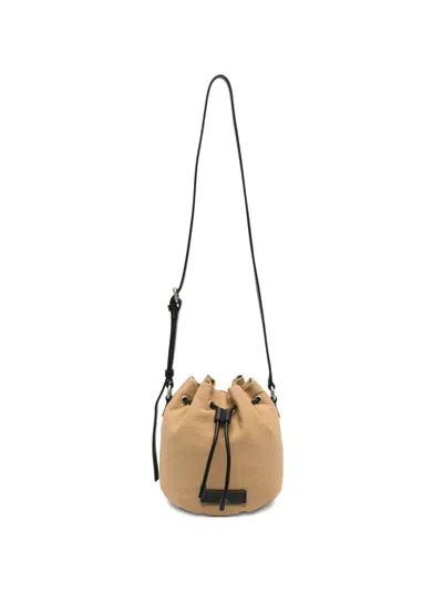 Aspesi Drawstring-fastening Canvas Tote Bag In Brown