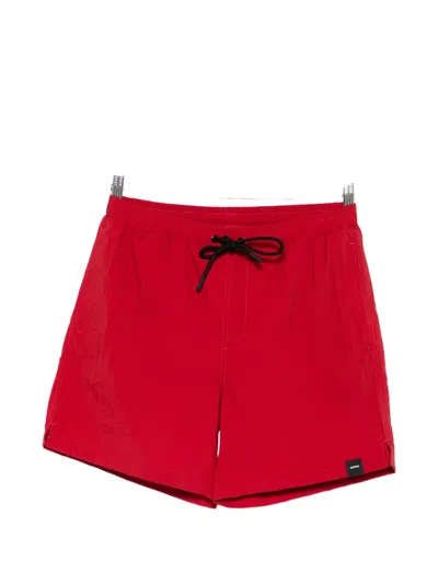 Aspesi Drawstring-fastening Swim Shorts In Red