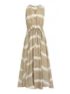 Aspesi Abito In Popeline Con Stampa Tie-dye - Beige In Brown