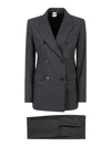 Aspesi Wide Leg Trousers 2 Pieces Suit In Dark Grey