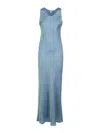 Aspesi Sleeveless Crewneck Maxi Dress In Blue