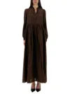 Aspesi Cotton Muslin Draped Long Dress