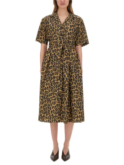 ASPESI ASPESI DRESS WITH ANIMAL PATTERN