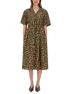 Aspesi Abito Chemisier In Popeline Di Cotone - Maculato In Animal Print