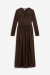 Aspesi Cotton Muslin Maxi Dress In Brown
